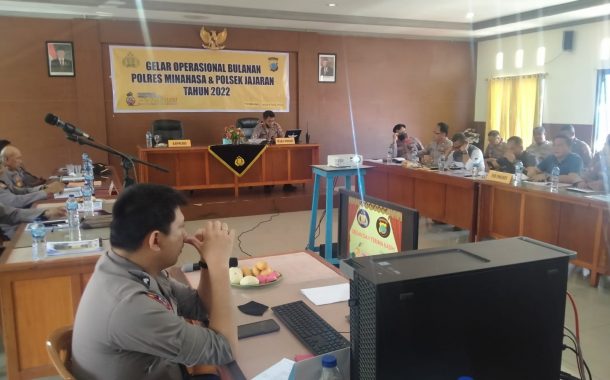 Kompol Yindar Sapangallo Pimpin Gelar Operasional Bulanan Polres Minahasa dan Polsek jajaran tahun 2022