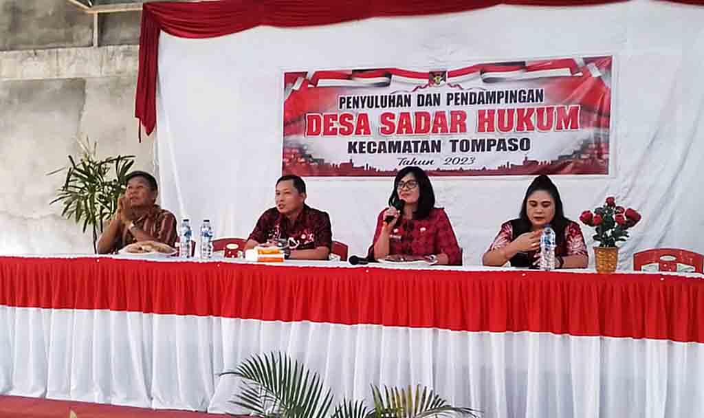 Penyuluhan dan Pendampingan Desa Sadar Hukum di Kecamatan Tompaso, Sekda Lynda Watania Jadi Narasumber