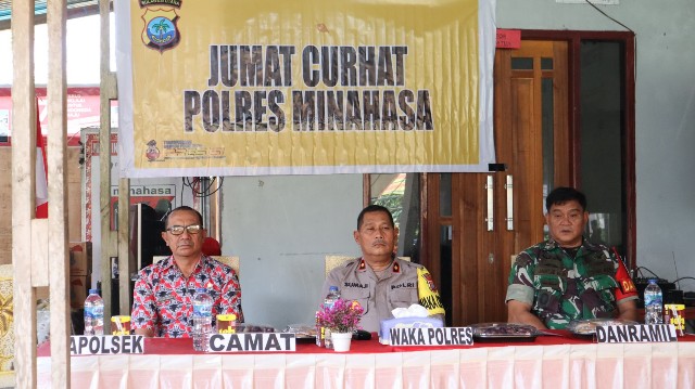 Jumat Curhat Polres Minahasa di Desa Totolan, Kompol Sumaji Sampaikan Pesan-pesan Kamtibmas