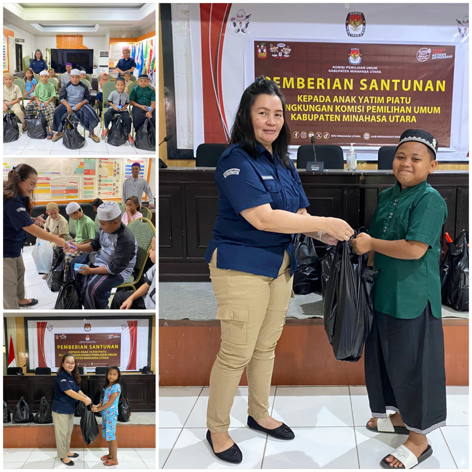 Jadi Program Rutin, KPU Minut Serahkan Santunan Bagi Anak Yatim