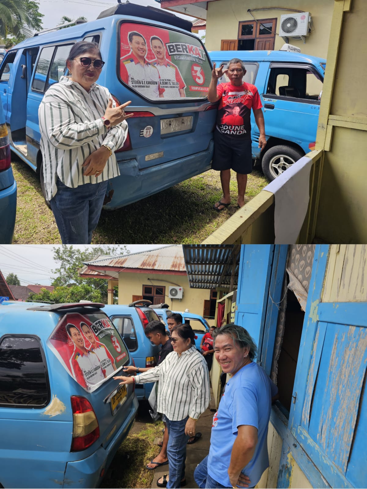 Perkuat Sosialiasi SK-DT di Minut, VAR Koordinir Langsung Pemasangan Sticker One Way di Sejumlah Angkutan Umum