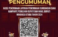 KPU Minut Umumkan Laporan LPSDK Kedua Paslon