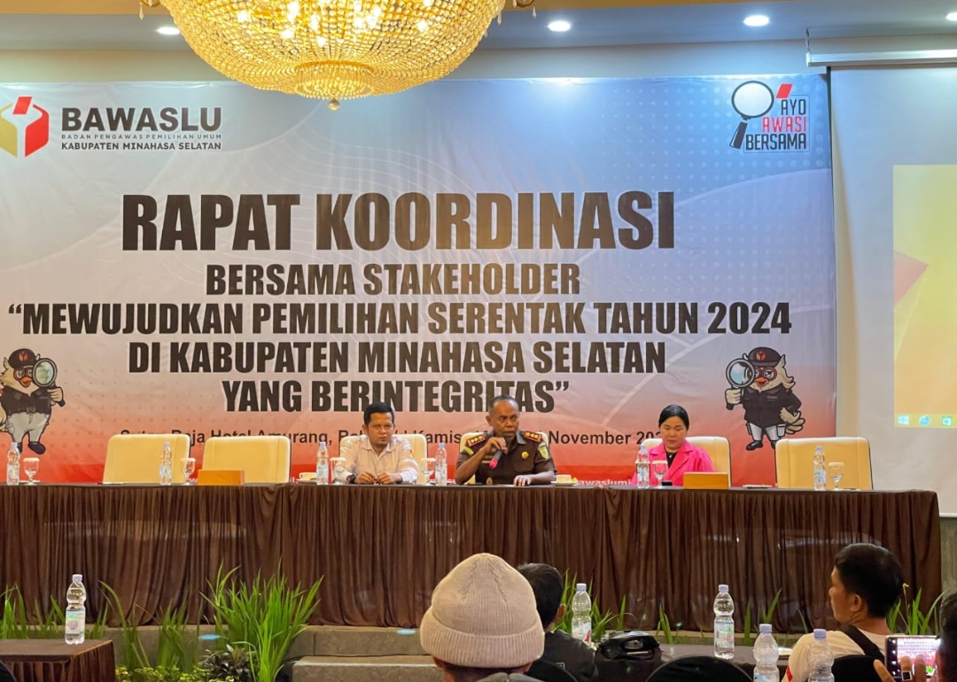 Wujudkan Pilkada 2024 Berintegritas, BAWASLU Minsel Gelar Rakor Bersama Stakeholder