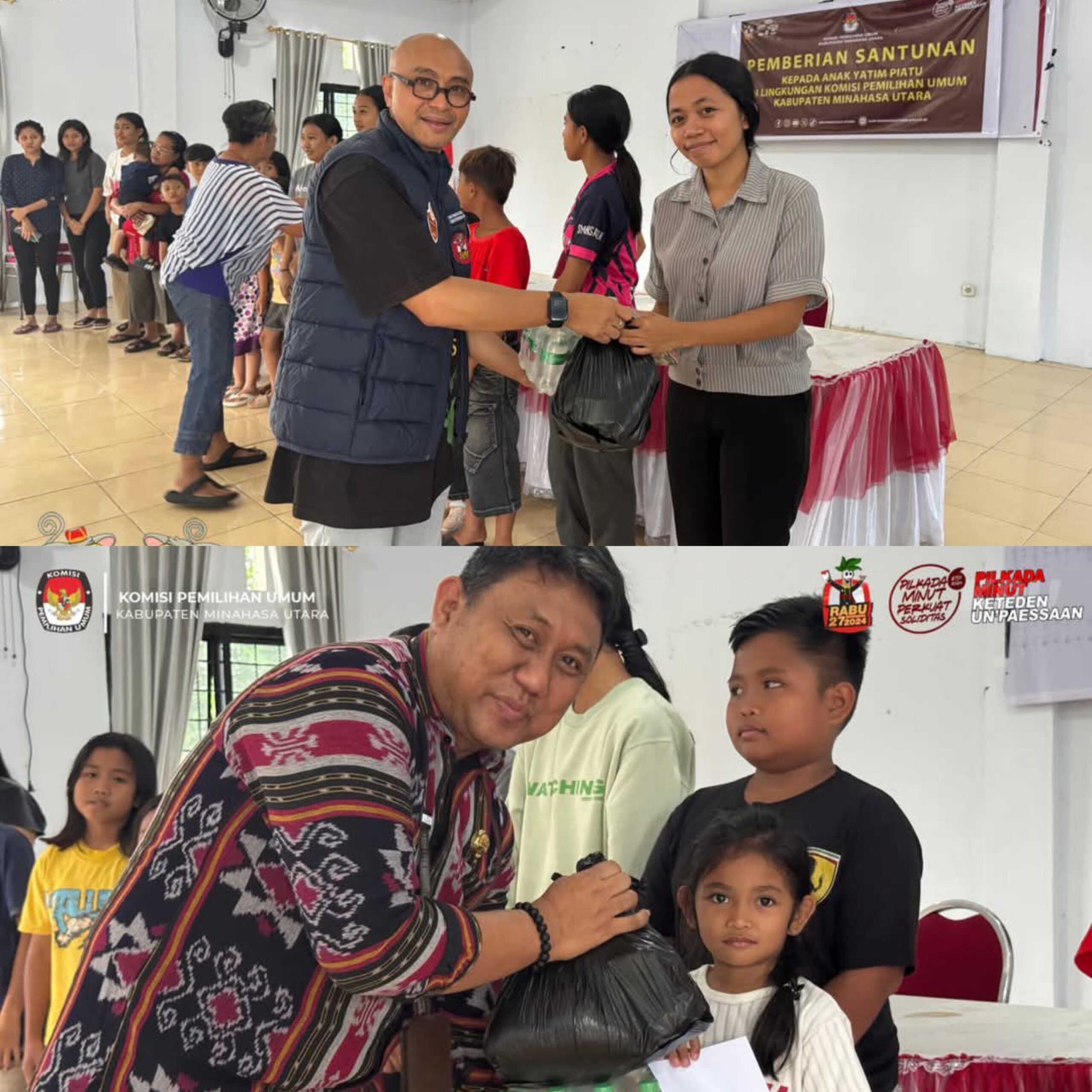 KPU Minut Berikan Santunan Kepada Anak Yatim