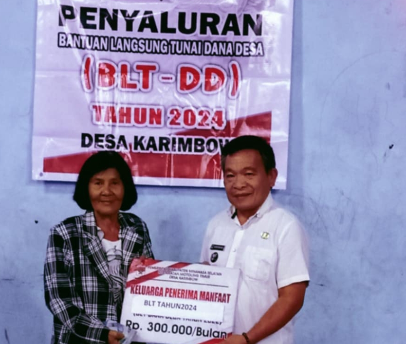 Pemdes Karimbow Salurkan BLT-DD Tahap III Tahun 2024