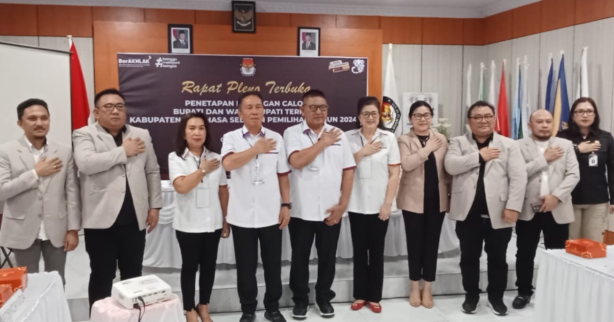 KPU Tetapkan FDW-TK sebagai Pasangan Terpilih Bupati dan Wabup Minsel