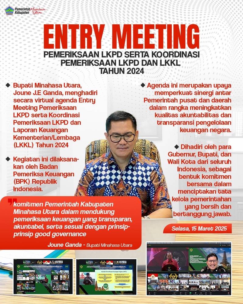 Ikuti Entry Meeting, Bupati JG Dukung Penuh Program BPK RI