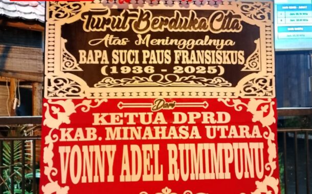 Merasa Kehilangan, Ketua DPRD Minut Kirim Papan Bunga Turut Berdukacita di Keuskupan Manado