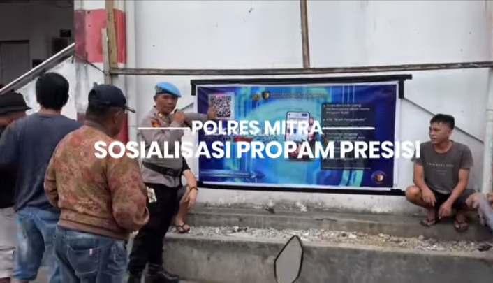 Sipropam Polres Minahasa Tenggara Gelar Sosialisasi Pelayanan Pengaduan Masyarakat PROPAM PRESISI melalui Videotron Plaza Ratahan