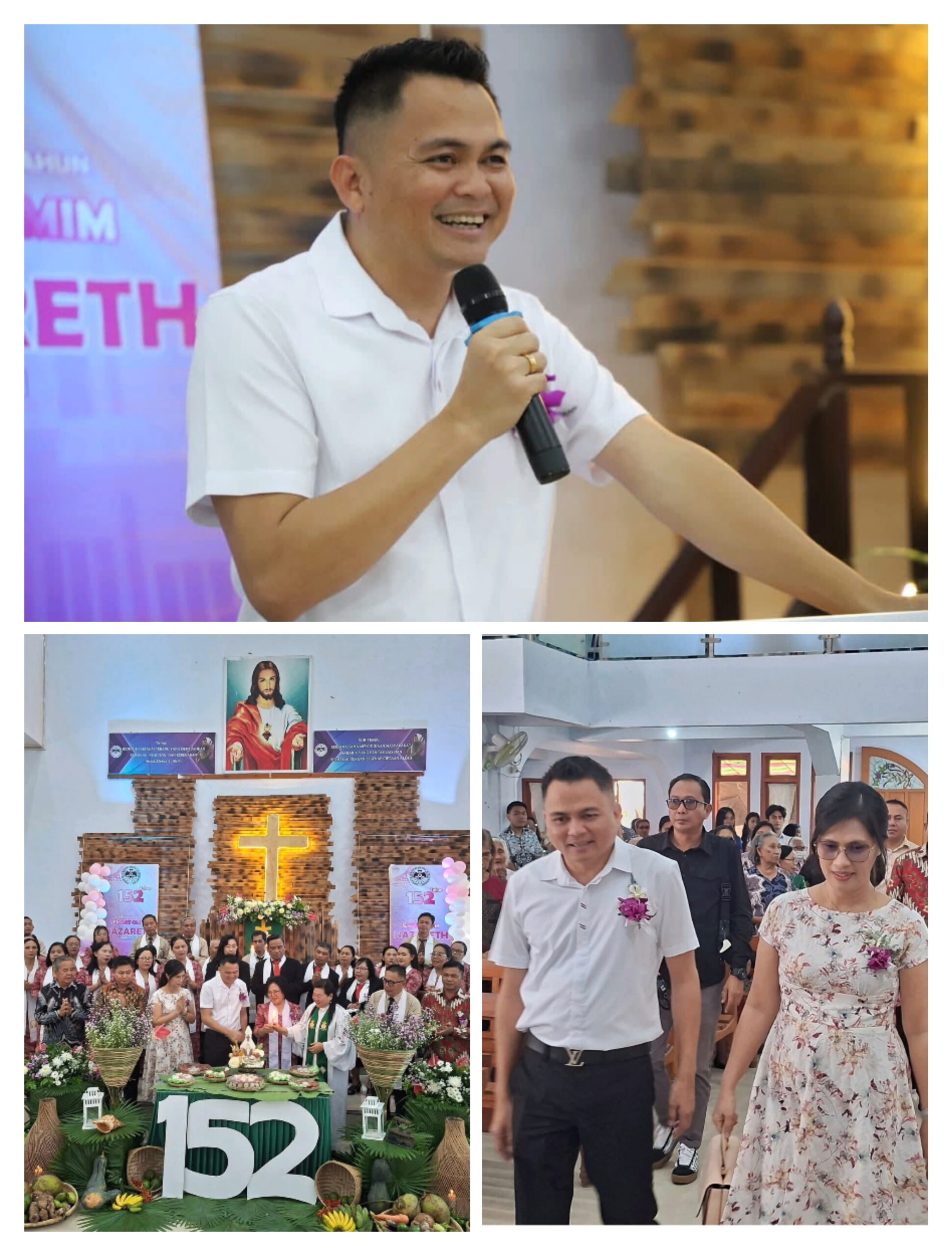 Hadir Di ibadah Syukur HUT Jemaat GMIM Nazaret Wongkai Ke-152, Bupati Ronald Kandoli Ajak Jemaat Bersinergi dengan Pemerintah