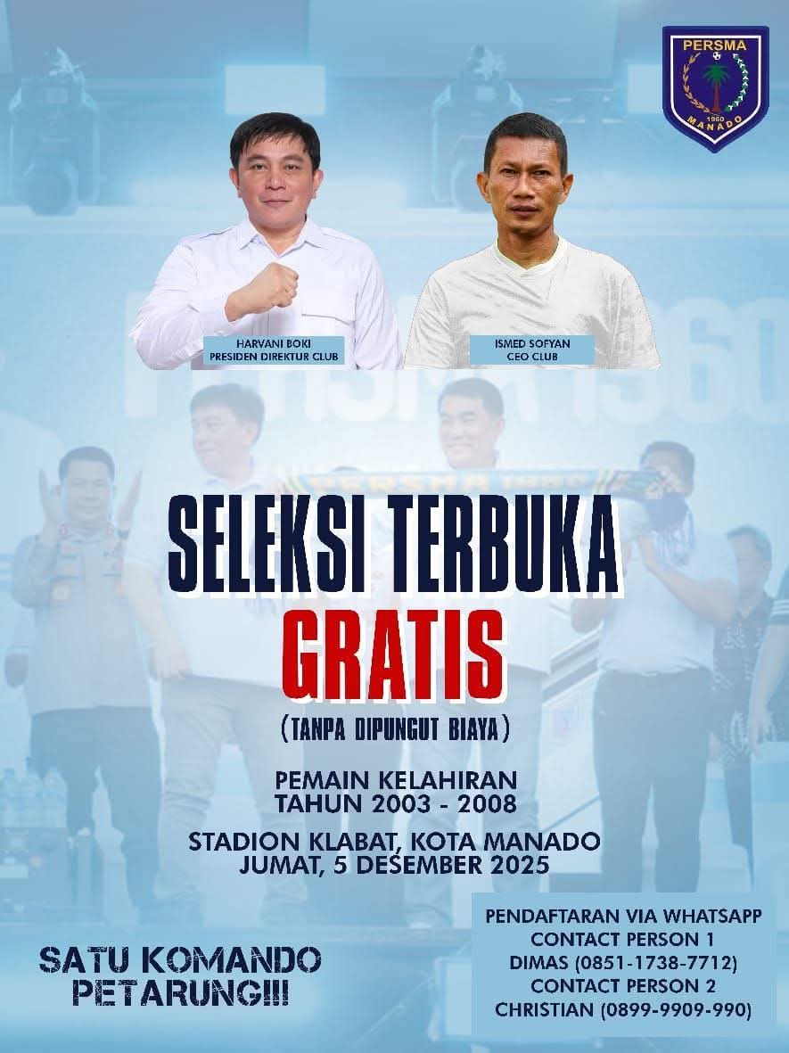 Persma 1960 Gelar Seleksi Terbuka, Gubernur Yulius Beri Dukungan untuk Talenta Muda Sulut