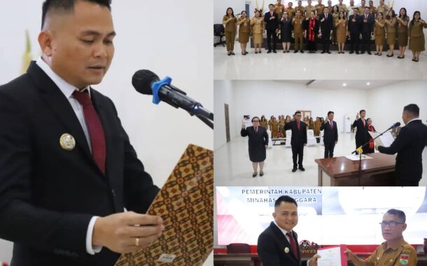 4 Pejabat Tinggi Pratama Dilantik Bupati Ronald Kandoli, Nolly Ratela Jadi PLT Kadis PMD